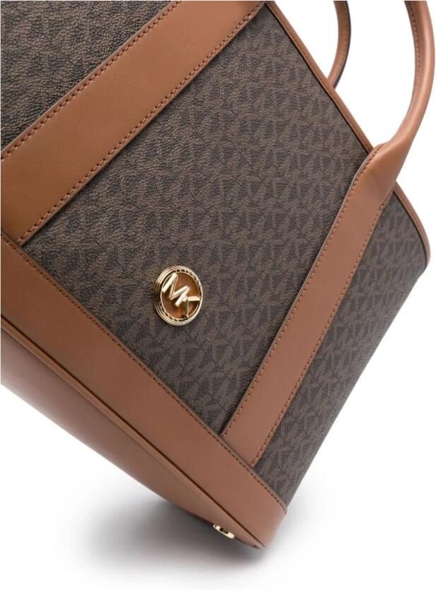 Michael Kors Luisa Medium Signature Logo Schoudertas Brown Dames - Foto 3