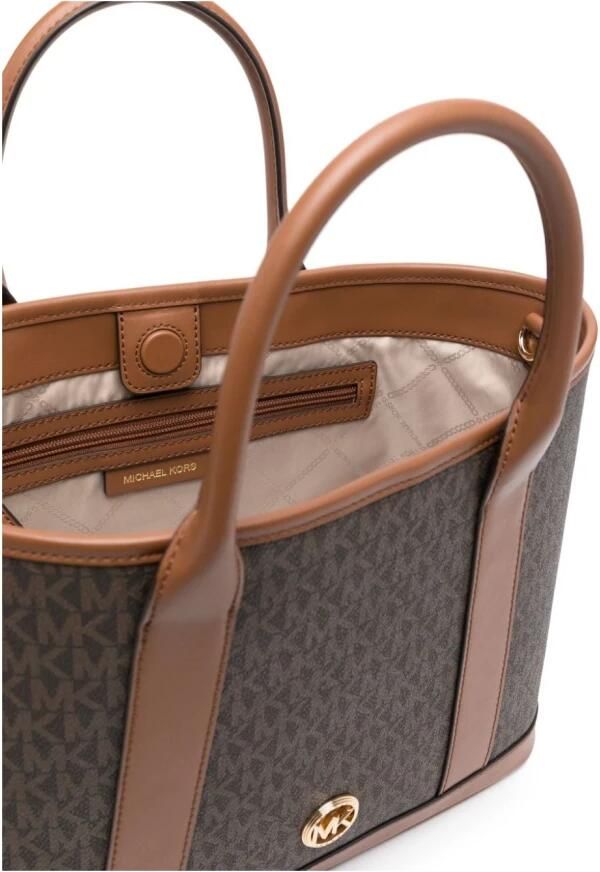 Michael Kors Luisa Medium Signature Logo Schoudertas Brown Dames - Foto 2
