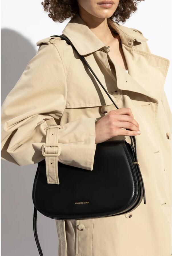 Michael Kors Leren Crossbody Tas met Magnetische Flap Black Dames - Foto 8