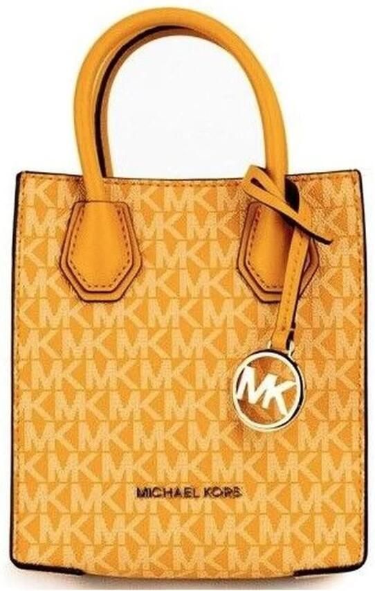 Michael Kors Mini Mercer Handtas Oranje Logo Patroon Orange Dames - Foto 3