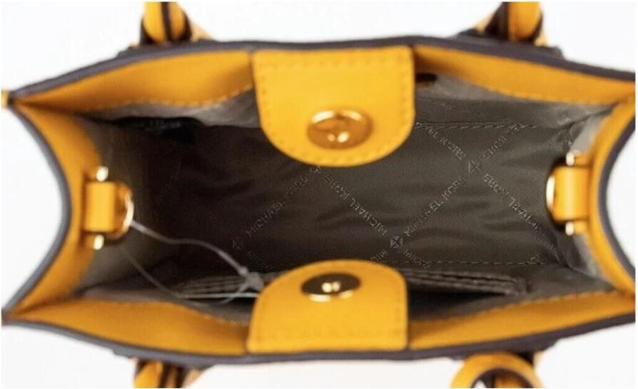 Michael Kors Mini Mercer Handtas Oranje Logo Patroon Orange Dames - Foto 2