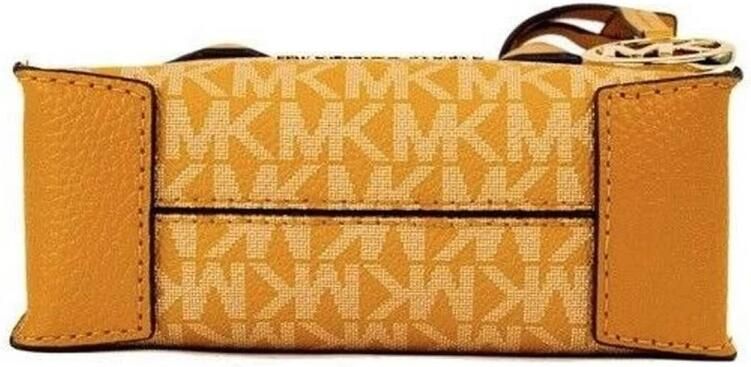 Michael Kors Mini Mercer Handtas Oranje Logo Patroon Orange Dames - Foto 4