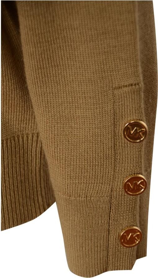 Michael Kors Merino V-hals trui met knoopsluiting op de mouw Brown Dames - Foto 5