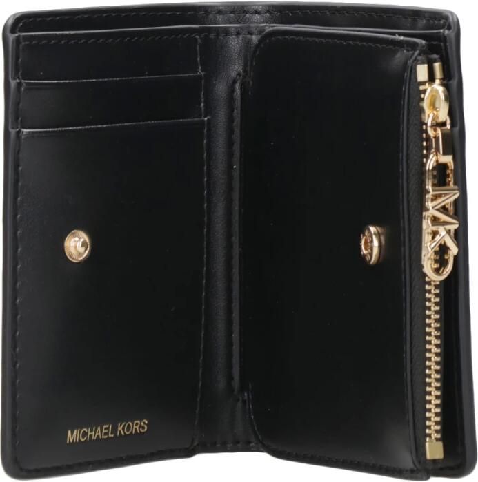 Michael Kors Portemonnee van Gelaagd Leder met Druksluiting Black Dames - Foto 4