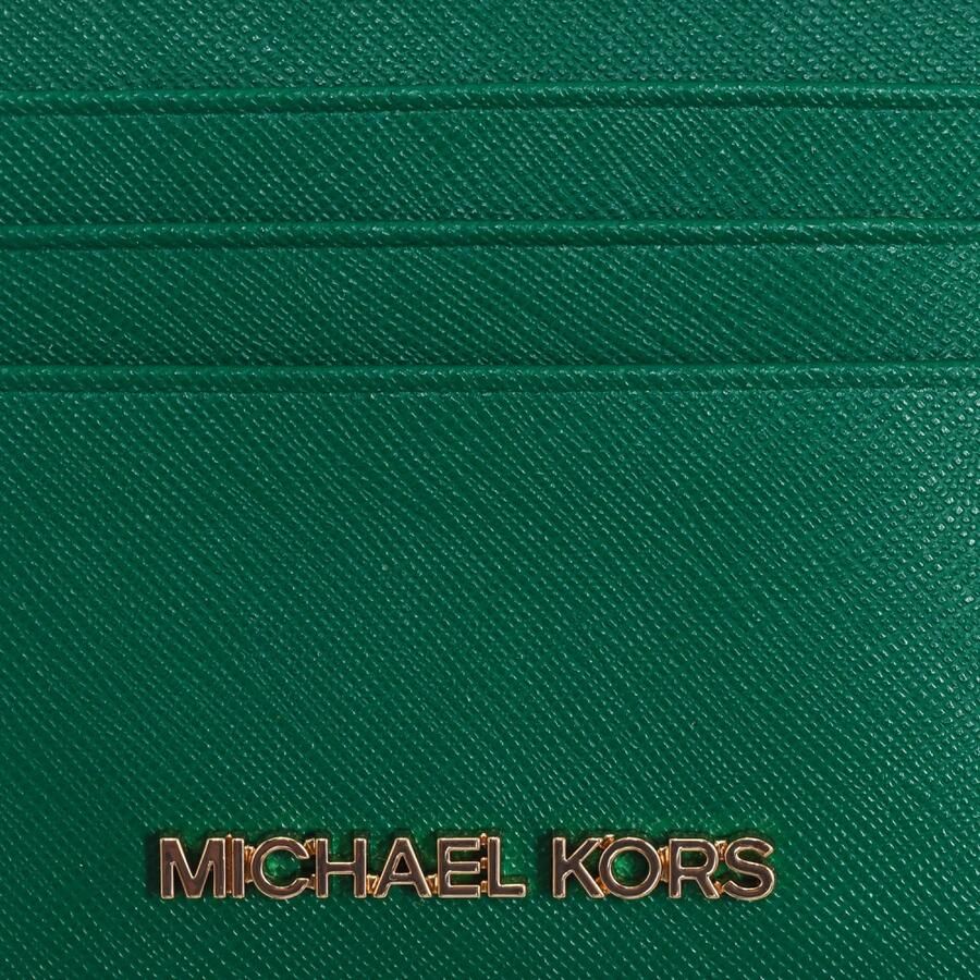 Michael Kors Rechthoekige Leren Kaarthouder Green Dames