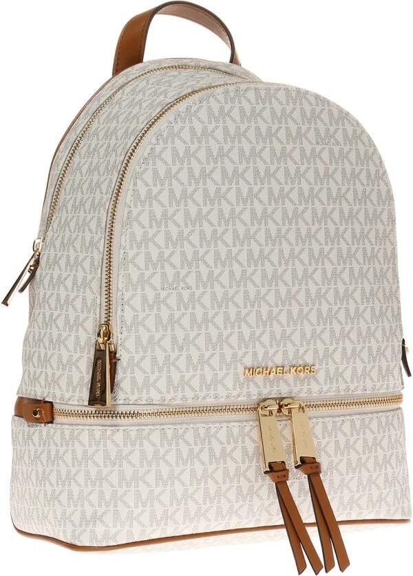 Michael Kors Vanilla Rhea Rugzak met Gouden Details Beige Dames - Foto 7