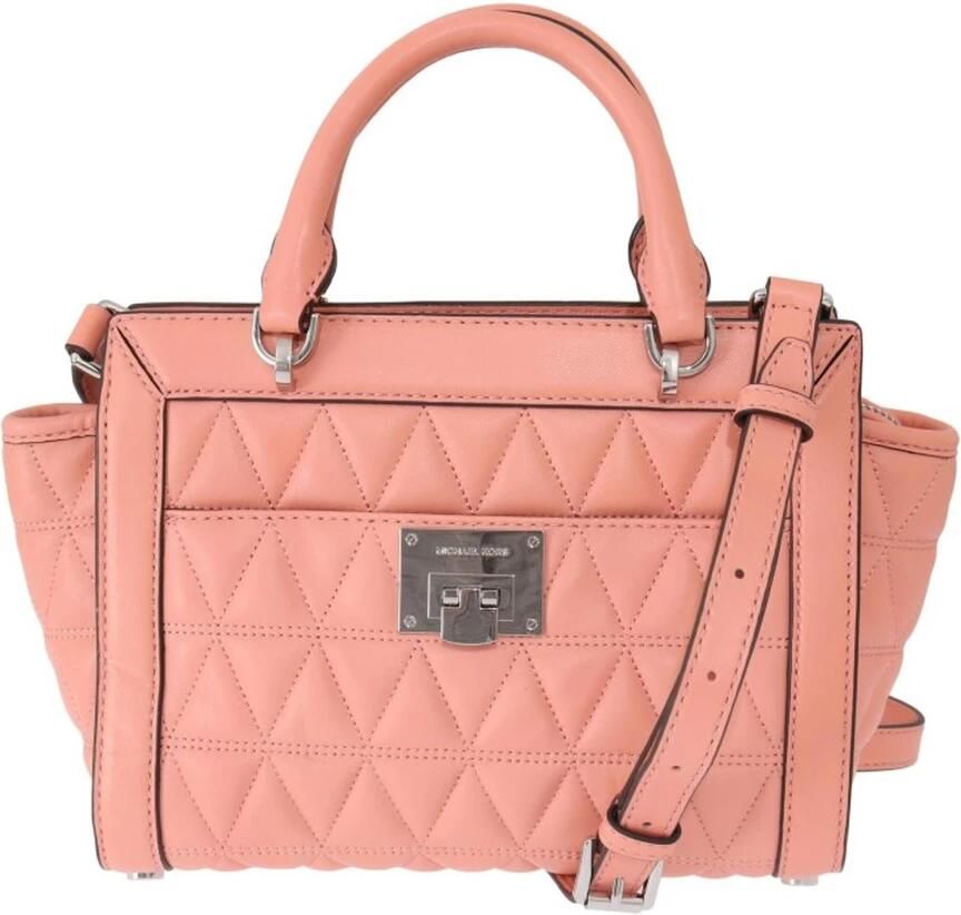 Michael Kors Roze Leren Schoudertas met Goudkleurige Hardware Pink Dames - Foto 6