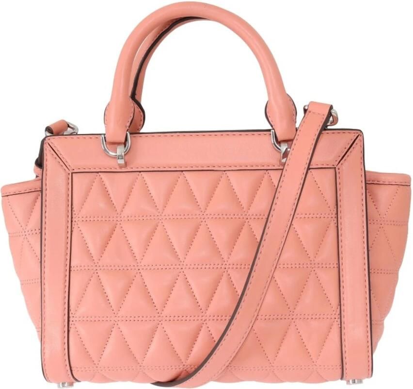 Michael Kors Roze Leren Schoudertas met Goudkleurige Hardware Pink Dames