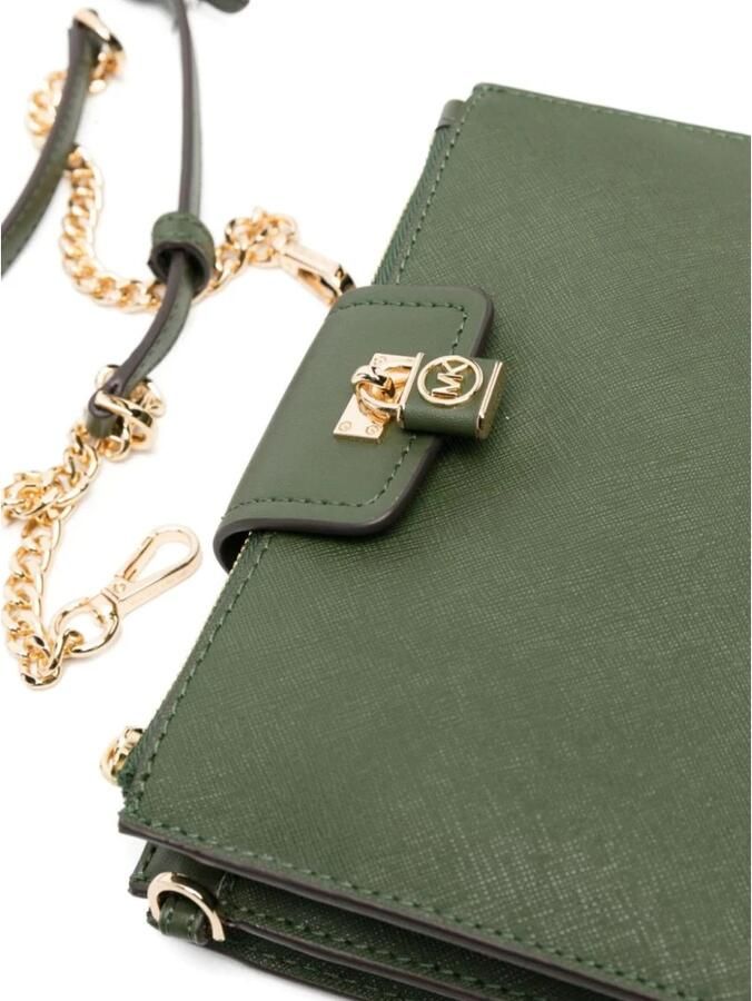Michael Kors Ruby Small Saffiano lederen crossbody tas Green Dames