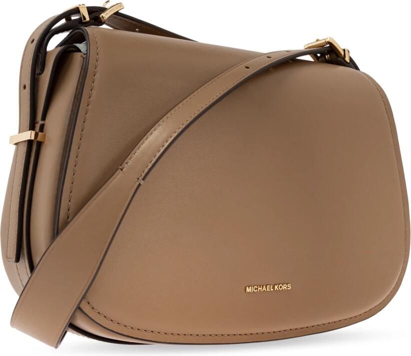 Michael Kors Leren Crossbody Tas met Magnetische Flap Beige Dames - Foto 3