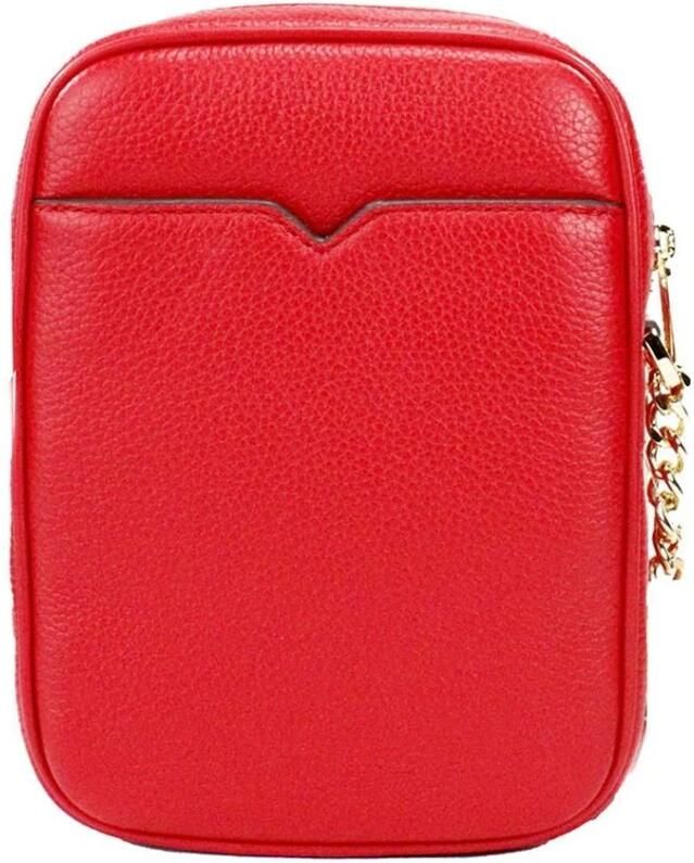 Michael Kors Schoudertas met ketting van pebble leer Red Dames