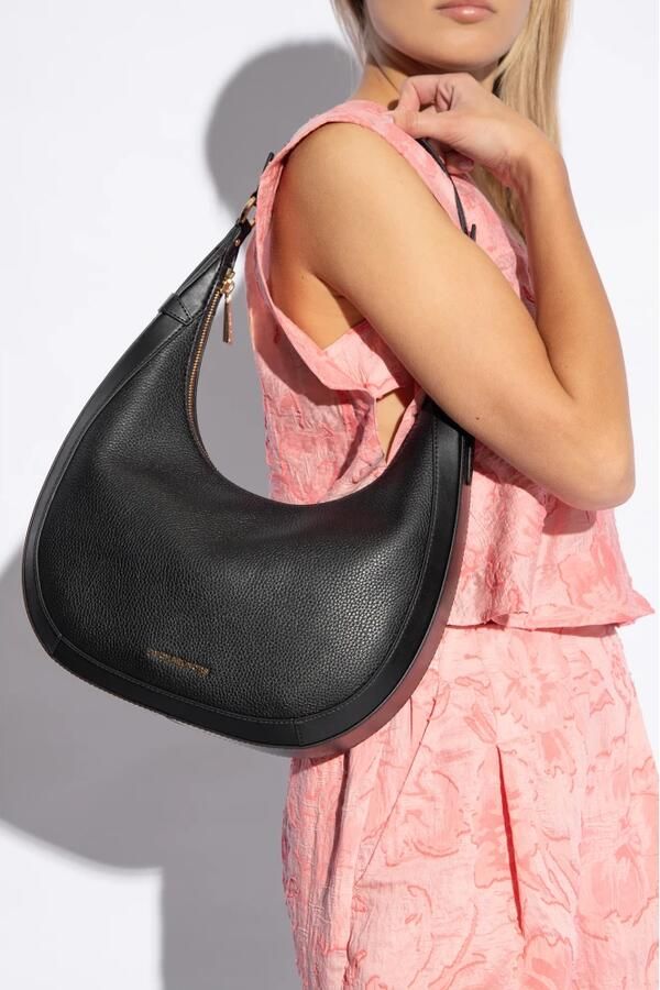 Michael Kors Zwarte leren handtas met gouden details Black Dames - Foto 4