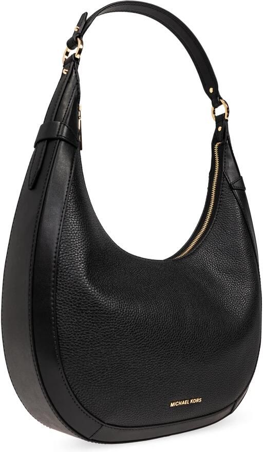 Michael Kors Zwarte leren handtas met gouden details Black Dames - Foto 6