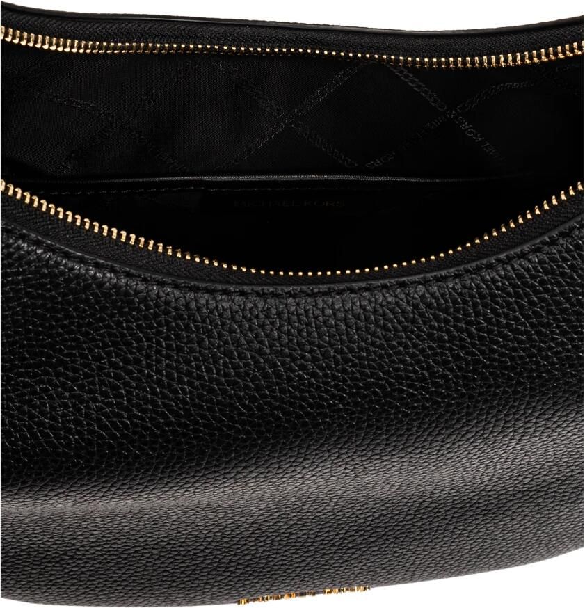 Michael Kors Zwarte leren handtas met gouden details Black Dames