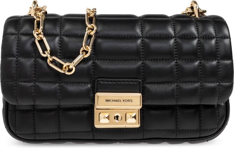 Michael Kors leren doorgestikte crossbody tas Tribeca zwart - Foto 5