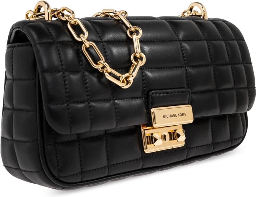 Michael Kors leren doorgestikte crossbody tas Tribeca zwart - Foto 4