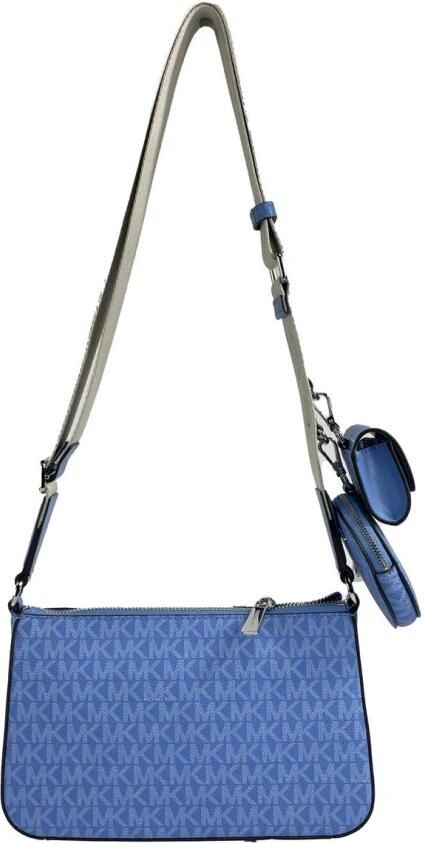 Michael Kors Signature PVC Crossbody tas met technische bevestiging Blue Dames