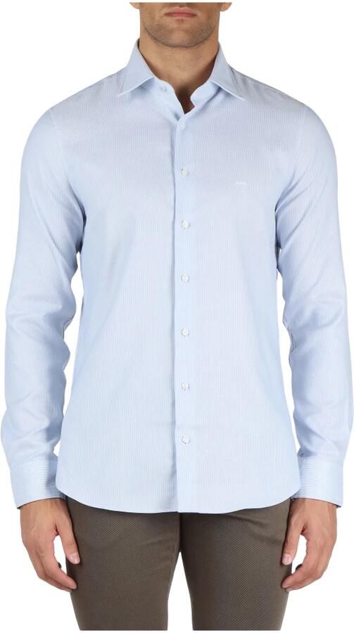 Michael Kors Slim Fit Katoenen Stretch Overhemd Blue Heren - Foto 3