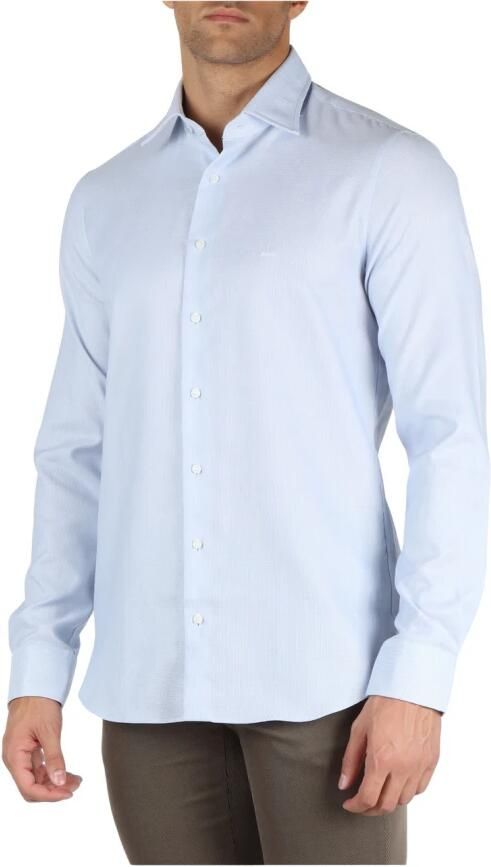 Michael Kors Slim Fit Katoenen Stretch Overhemd Blue Heren - Foto 2