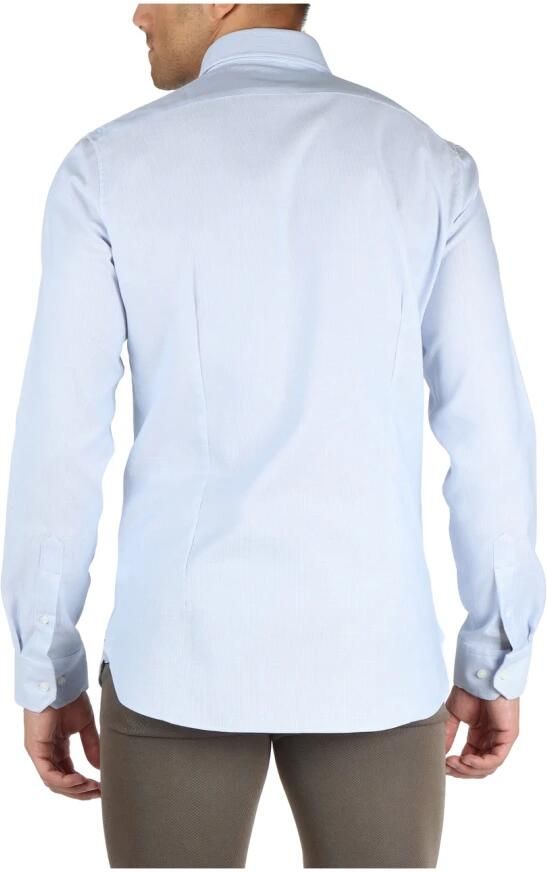 Michael Kors Slim Fit Katoenen Stretch Overhemd Blue Heren