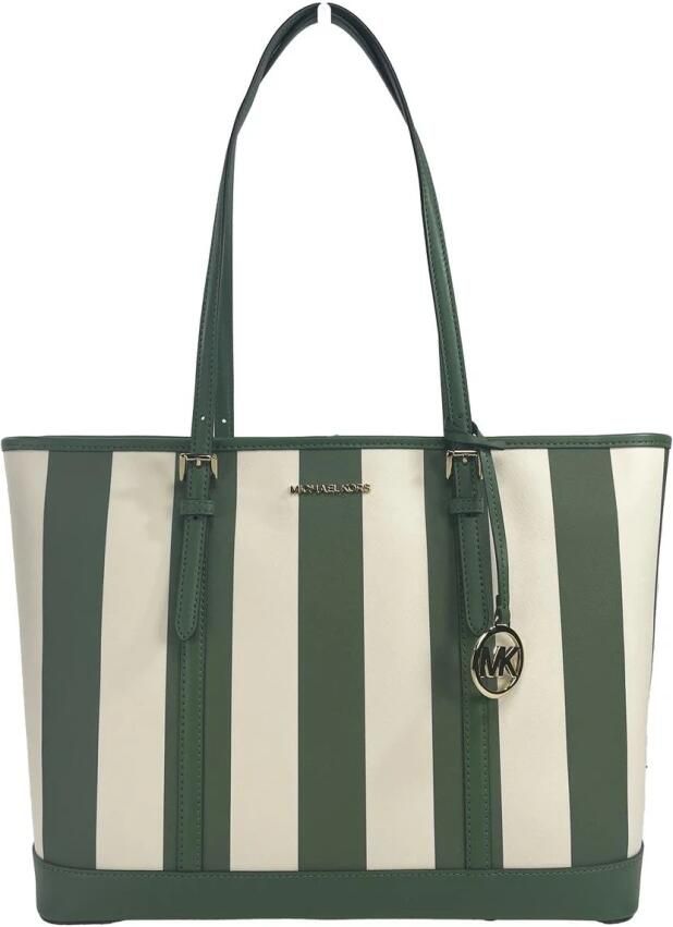 MICHAEL Kors Boodschappentas Jet Set Item Draagtas GreenCream Streep - Foto 3