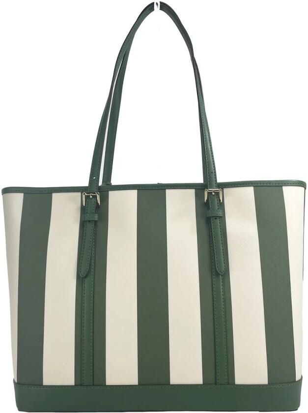 MICHAEL Kors Boodschappentas Jet Set Item Draagtas GreenCream Streep