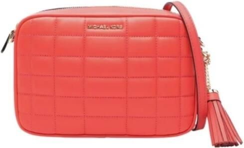 Michael Kors Oranje Gewatteerde Leren Schoudertas Orange Dames