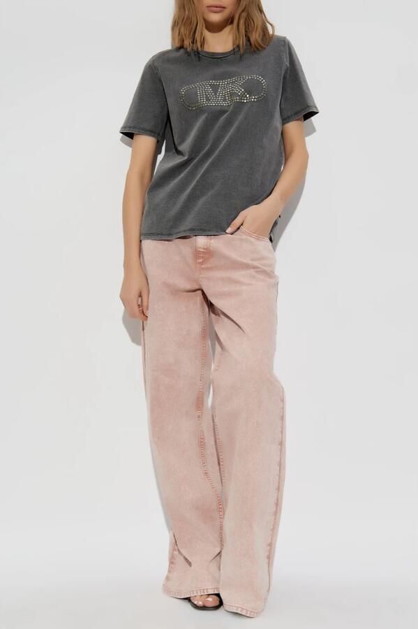 MICHAEL Kors T-shirt Korte Mouw CROP GWSH EMPIRE STUD TEE - Foto 2