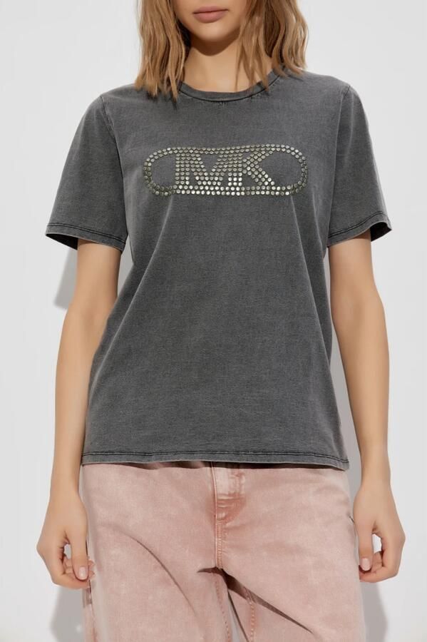 MICHAEL Kors T-shirt Korte Mouw CROP GWSH EMPIRE STUD TEE - Foto 3