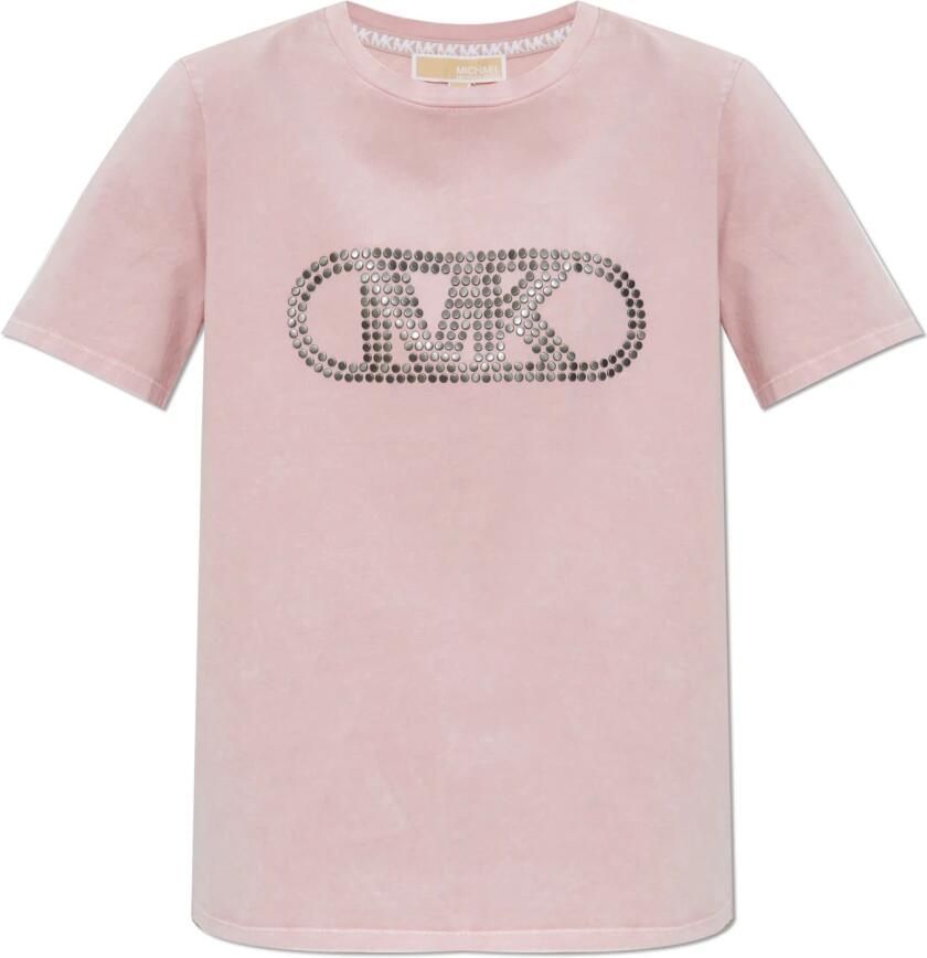 MICHAEL Kors T-shirt Korte Mouw CROP GWSH EMPIRE STUD TEE - Foto 5