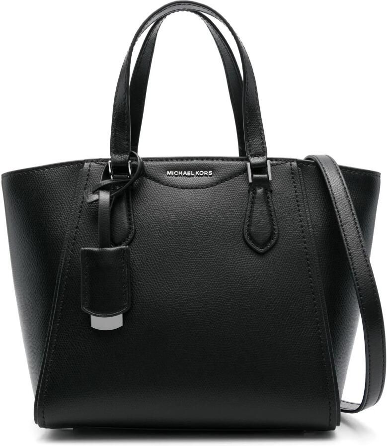 Michael Kors Taryn Kleine Lederen Convertible Crossbody Tas Black Dames