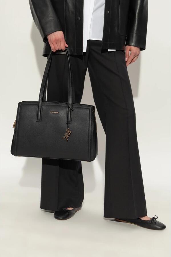Michael Kors leren shopper Laila Medium zwart - Foto 8