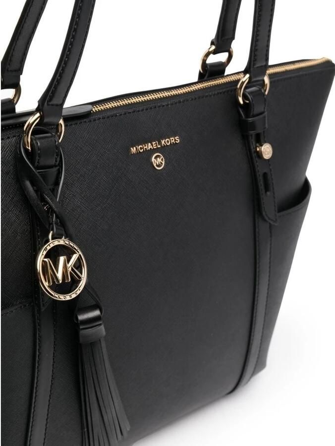 Michael Kors Saffiano Leren Sullivan Tas Black Dames