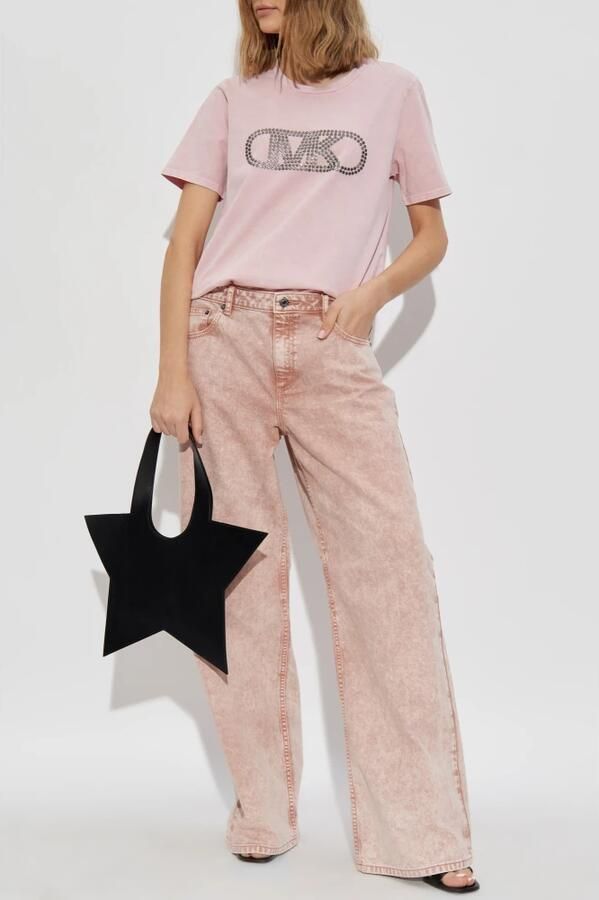 MICHAEL Kors T-shirt Korte Mouw CROP GWSH EMPIRE STUD TEE - Foto 2