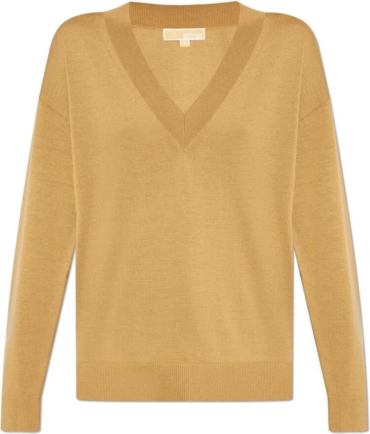 Michael Kors Merino V-hals trui met knoopsluiting op de mouw Brown Dames - Foto 6