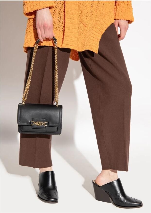 Michael Kors Kleine Zwarte Crossbody Tas met Gouden Details Black Dames - Foto 5