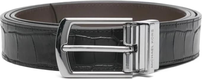Michael Kors Zwart Krokodileffect Omkeerbare Riem Black Heren