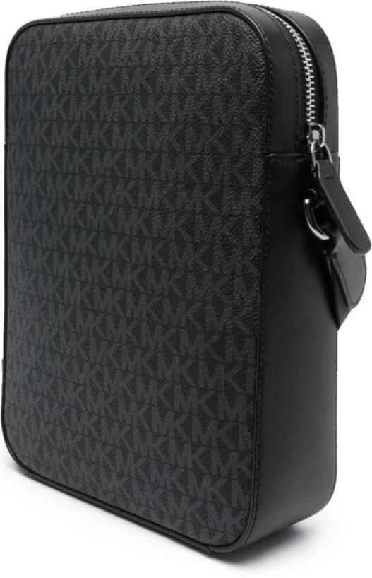 Michael Kors Zwarte Canvas Logo Print Schoudertas Black Heren - Foto 4