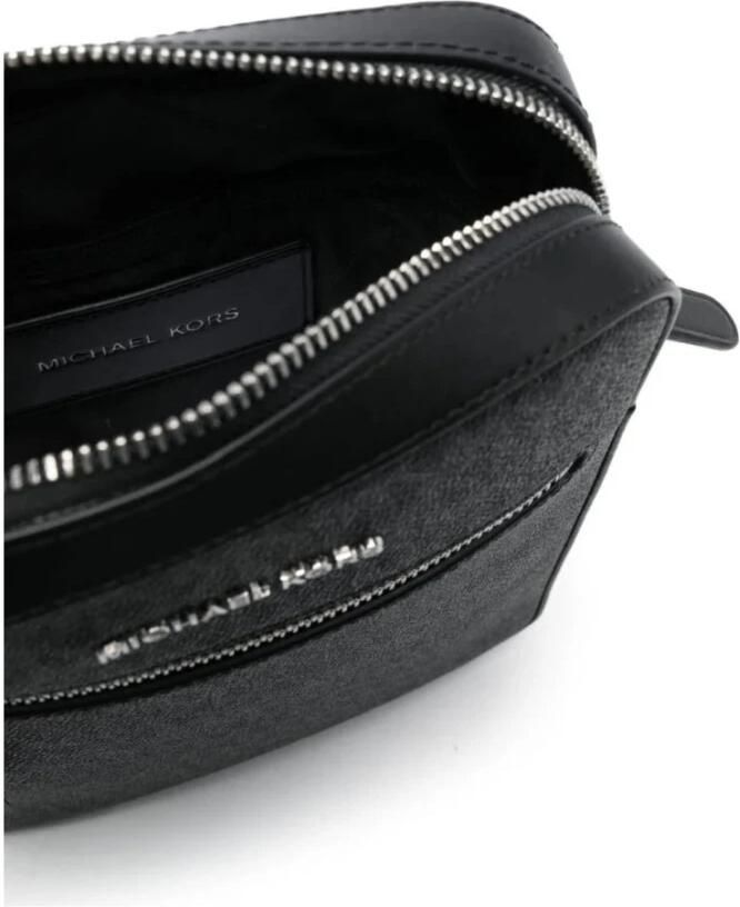 Michael Kors Zwarte Canvas Logo Print Schoudertas Black Heren - Foto 2