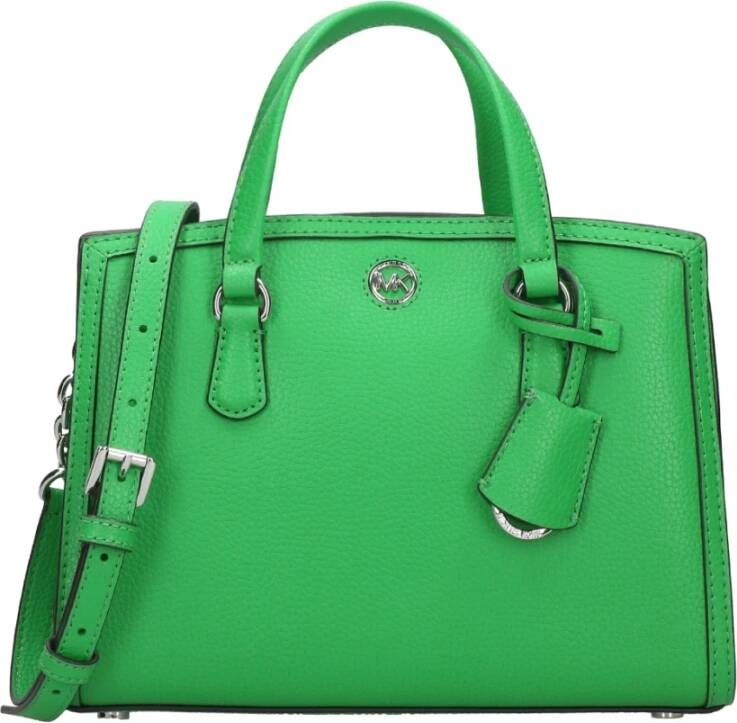 Michael Kors Groene Leren Schoudertas met MK Logo Detail Green Dames