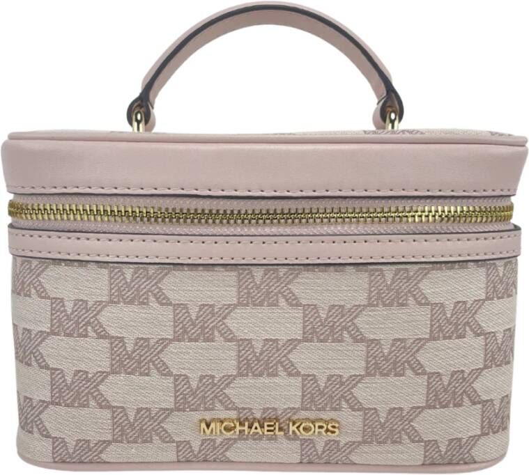 Michael Kors Middelgrote ritskoffer crossbody handtas Beige Dames