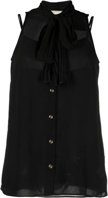 Michael Kors Mouwloze blouse met boog Zwart Dames