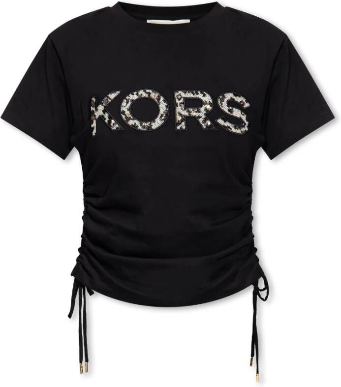 Michael Kors Pailletten T-shirt Zwart Dames
