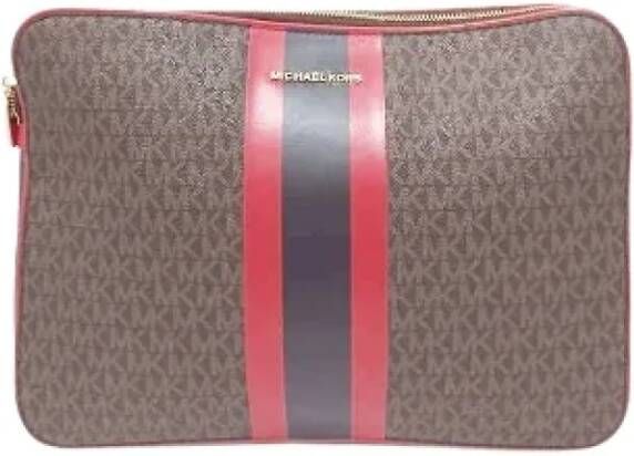 Michael Kors Pre-owned Canvas clutches Bruin Dames