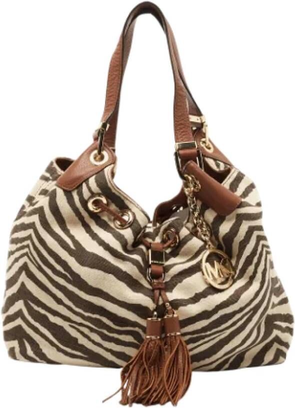 Michael Kors Pre-owned Canvas shoulder-bags Bruin Dames