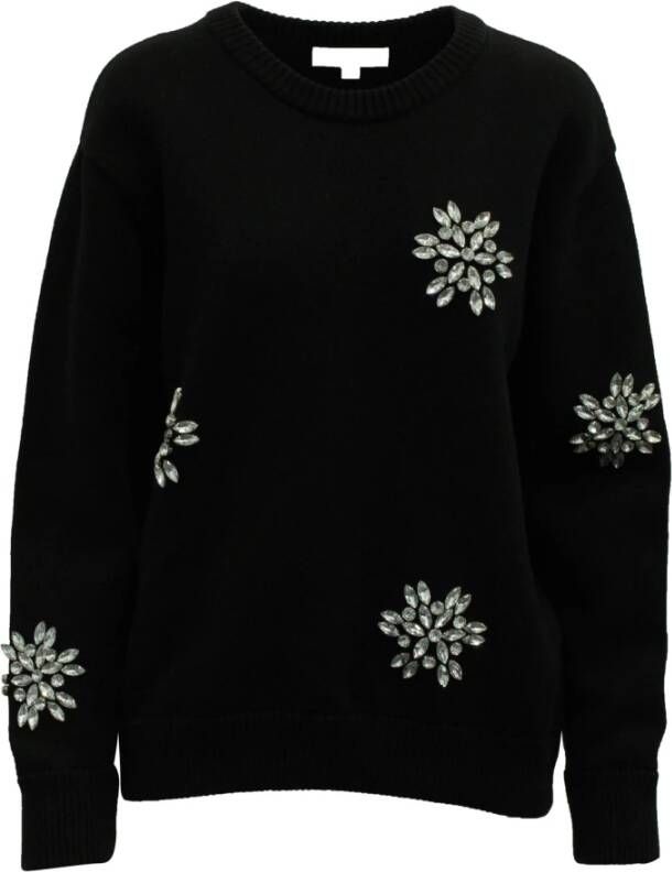 Michael Kors Pre-owned Crystal Snow Flakes Sweatshirt Zwart Dames
