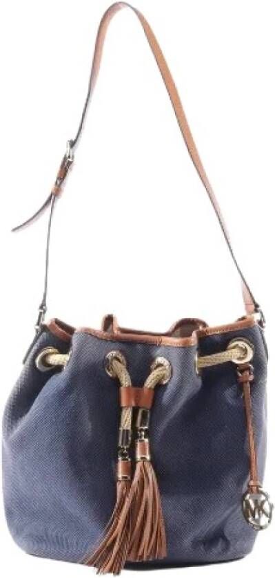 Michael Kors Pre-owned Pre-owned Cotton crossbody-bags Blauw Dames