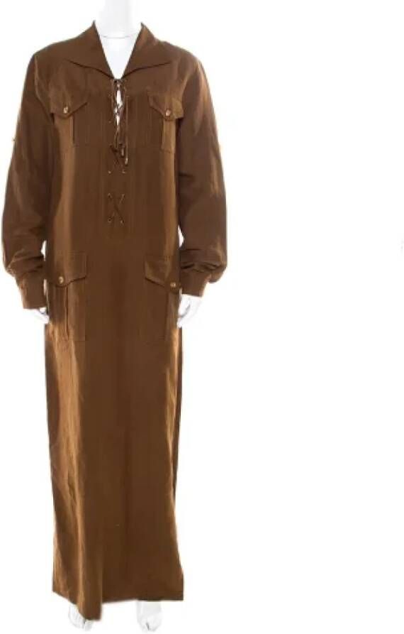 Michael Kors Pre-owned Linen dresses Bruin Dames