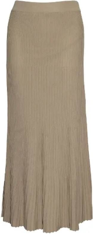 Michael Kors Pre-owned Preated Viscose Bottoms Beige Dames