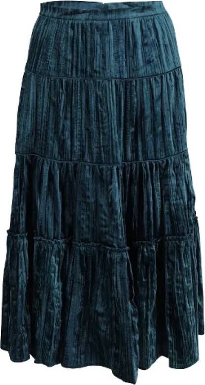 Michael Kors Pre-owned Preated Viscose Bottoms Groen Dames